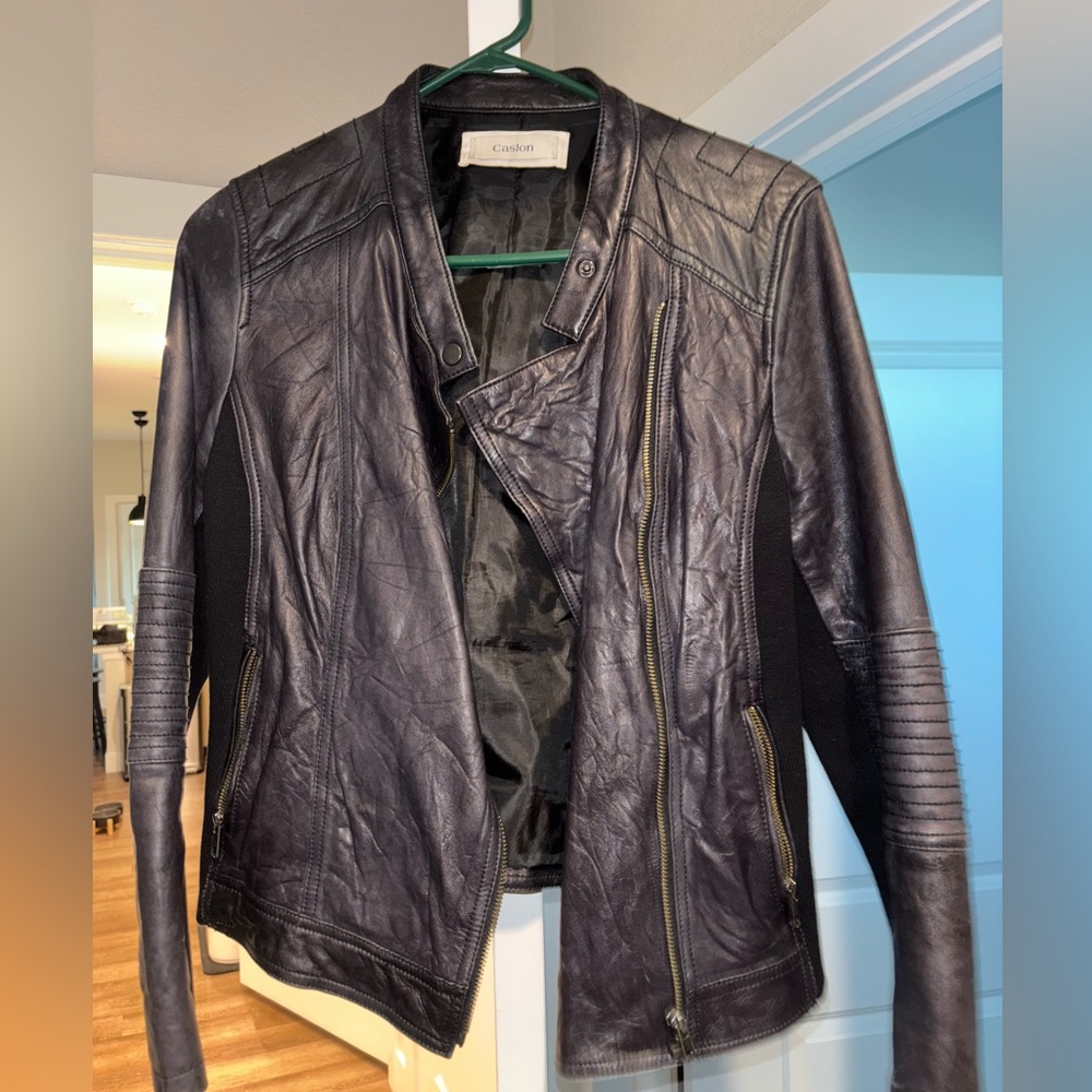 Caslon soft black leather jacket 90s vintage